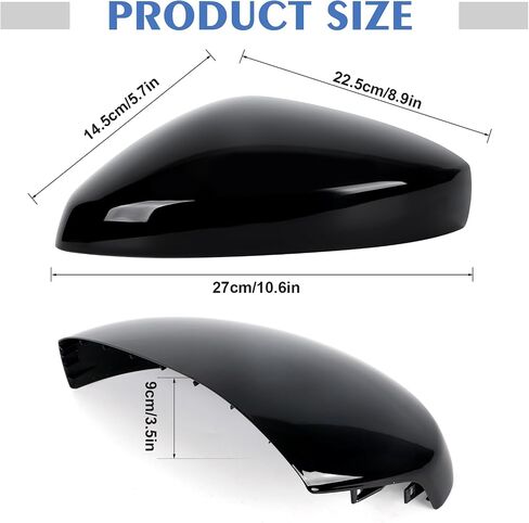 1 Pair Side Mirror Covers Cap Housing Compatible with 2022-2025 11th gen Honda Civic Touring Sedan, Sport Touring Hatchback,Type R with Turn Signal Model (Black, Normal) in Saudi Arabia