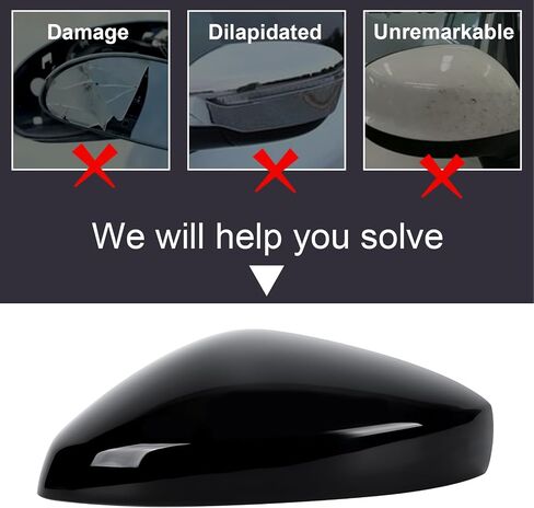 1 Pair Side Mirror Covers Cap Housing Compatible with 2022-2025 11th gen Honda Civic Touring Sedan, Sport Touring Hatchback,Type R with Turn Signal Model (Black, Normal) in Saudi Arabia