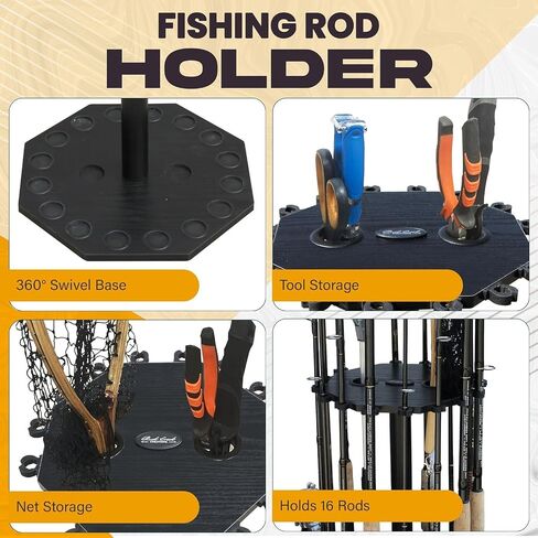 Rush Creek Creations 16-Rod Round Fishing Rod Holder for Garage, Tackle Box in Kuwait