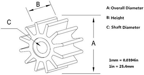 SouthMarine Boat Motor Water Pump Impeller 68T-44352-00 18-8910 for Yamaha 4 Stroke 6HP 8HP 9.9HP Outboard Engine, fit Mallory Marine 9-45614, For Sierra 18-8910 in Saudi Arabia