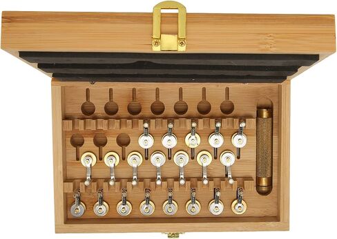 Estink Watch Mainspring Winder Tool Set - 20 Different Sizes, Professional Watch Repairer, Copper Material, Wooden Box in Saudi Arabia