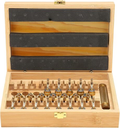Estink Watch Mainspring Winder Tool Set - 20 Different Sizes, Professional Watch Repairer, Copper Material, Wooden Box in Saudi Arabia