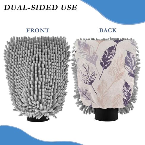 Absorbent Microfiber Car Wash Drying Mitts, 2 Pack, Scratch-Free & Lint-Free, Rich Foam, Highly Absorbent, Double Sided, Wash Mitt Perfect for Car Washing, M, Cute Skull (7) in Saudi Arabia