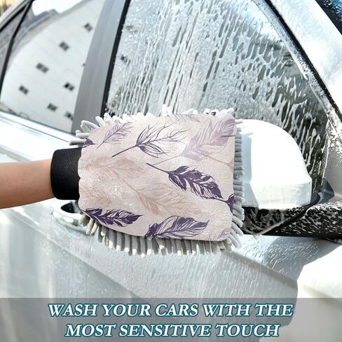 Absorbent Microfiber Car Wash Drying Mitts, 2 Pack, Scratch-Free & Lint-Free, Rich Foam, Highly Absorbent, Double Sided, Wash Mitt Perfect for Car Washing, M, Cute Skull (7) in Saudi Arabia