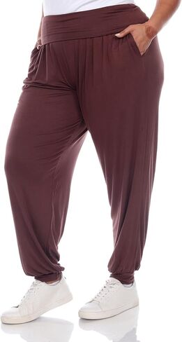 White Mark Women's 2-PC Pack Harem Jogger Aladdin Elephant Pants مع جيوب استرخاء في صالة صالة اليوغا عالية الخصر in Saudi Arabia