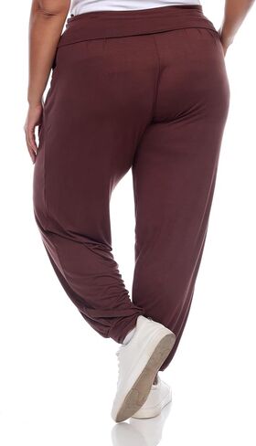 White Mark Women's 2-PC Pack Harem Jogger Aladdin Elephant Pants مع جيوب استرخاء في صالة صالة اليوغا عالية الخصر in Saudi Arabia