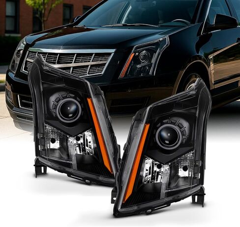 AKKON - For Black 2010 2011 2012 2013 2014 2015 2016 Cadillac SRX Halogen Left+Right Side Headlights Set in Saudi Arabia