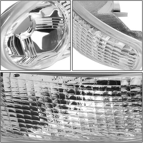 DNA Motoring HL-OH-DAN994P-CH-AM 4PCs من المصابيح الأمامية+مصباح المصد [02-06 GMC Sierra/Yukon] ، Chrome Amber in Saudi Arabia