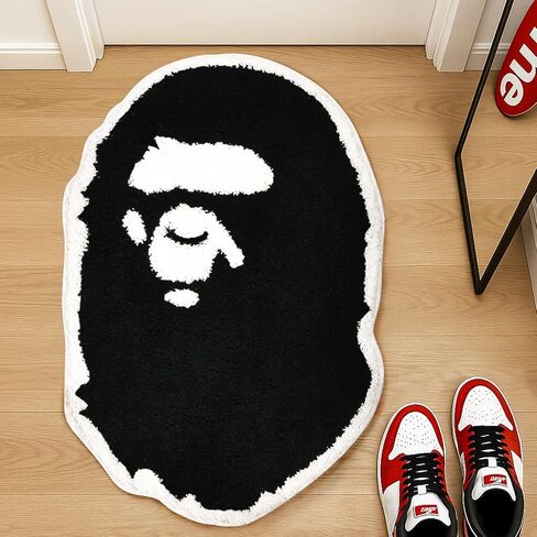 Bape Rug For Hypebeast Room Decor - 28"x20" Camo Blue Hypebeast Rug For Y2k Room Decor - Soft & Fluffy Non Slip Cool Rugs For Cute Bathroom Decor - Living Room, Bedroom & Door Mat A Bathing Ape Carpet in Saudi Arabia