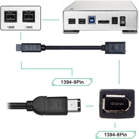 NFHK 1394 6Pin to Firewire 400 IEEE 1394 4 Pin Male iLink Adapter Cord Cable for Camera Camcorder in Saudi Arabia