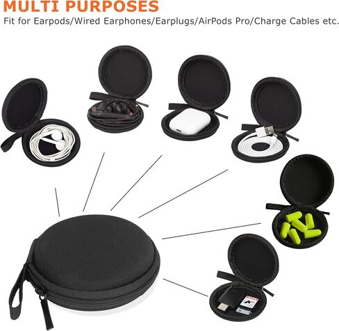 Ginsco Mini Hard Shell Earphone for Apple Earpods سماعات سماعات الأذن السلكية ، لسماعات الأذن MDREX15AP في الأذن ، لسماعات رأس JBL endurance 2 سلكية ، علبة سفر منظم الكابل in Kuwait