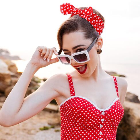 2 قطعة من Polka Dot رئيس Bandana عصابة 50S ملحقات الشعر الأزياء أقواس رأس واسع للنساء والفتيات (الأحمر ، الأسود ، نقاط صغيرة) in Saudi Arabia