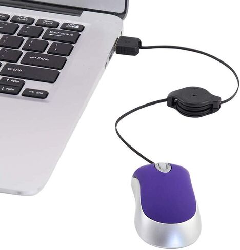 Mini Small Travel Optical Mouse Portable USB Wired Mouse with Retractable USB Cord for PC Laptop Computer Desktop Office Business Home School Kids Girls Boys Women Men Gift(Red) in Kuwait