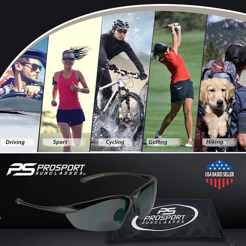 Prosport bifocal suglass قراء SPORT WRAPAROUND خفيفة الوزن للرجال والنساء. in Kuwait