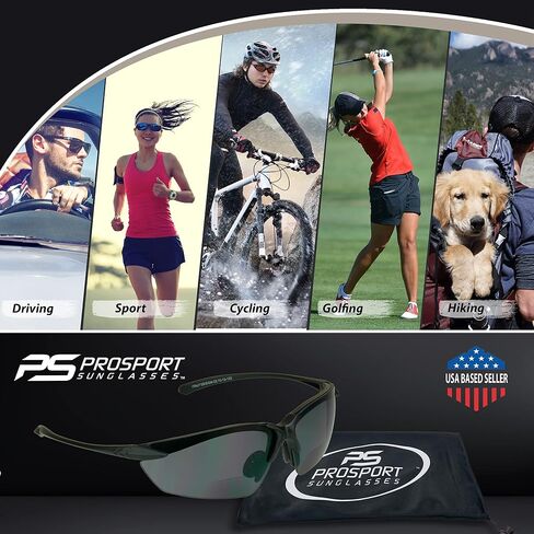 Prosport bifocal suglass قراء SPORT WRAPAROUND خفيفة الوزن للرجال والنساء. in Kuwait
