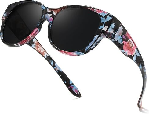 VIEWBETTER® Polarized Fit Over Sunglasses for Women Men, Trendy Oversized Round Wear Over Glasses UV Protection for Driving in Saudi Arabia