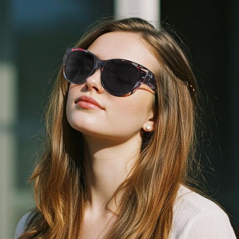 VIEWBETTER® Polarized Fit Over Sunglasses for Women Men, Trendy Oversized Round Wear Over Glasses UV Protection for Driving in Saudi Arabia
