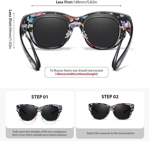 VIEWBETTER® Polarized Fit Over Sunglasses for Women Men, Trendy Oversized Round Wear Over Glasses UV Protection for Driving in Saudi Arabia