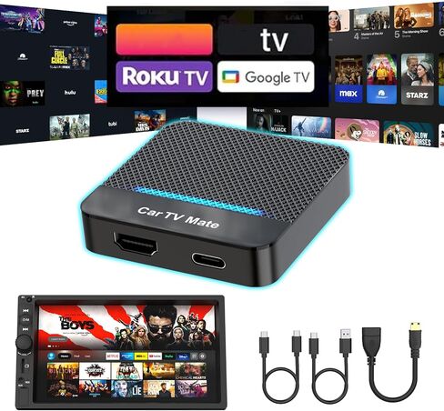 Car TV Mate - Update 2 in 1 Car TV Mate Pro مع carplay اللاسلكية لسيارة Carplay Wired ، محول عصا التلفزيون مع 5.8 جيجا هرتز لآلة اللعبة/صناديق أعلى ، محول Carplay اللاسلكي لـ iPhone in Kuwait