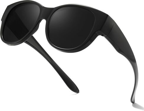 VIEWBETTER® Polarized Fit Over Sunglasses for Women Men, Trendy Oversized Round Wear Over Glasses UV Protection for Driving in Saudi Arabia
