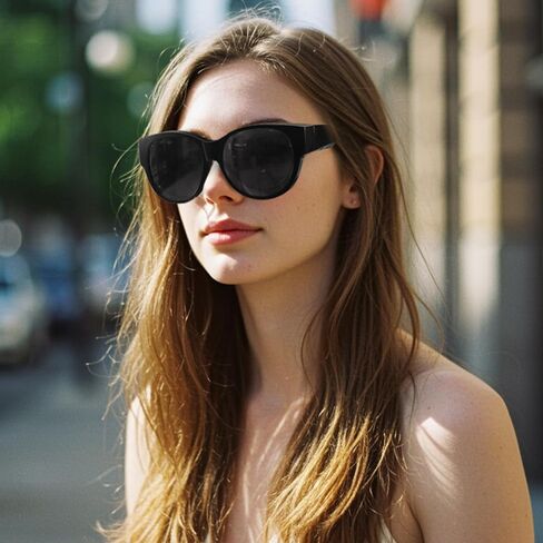 VIEWBETTER® Polarized Fit Over Sunglasses for Women Men, Trendy Oversized Round Wear Over Glasses UV Protection for Driving in Saudi Arabia