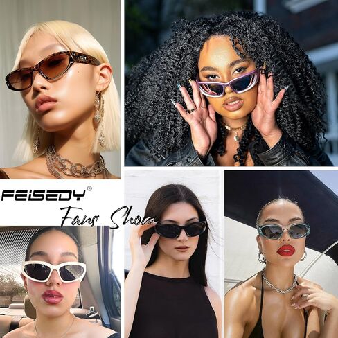 FEISEDY Y2K Wrap Around Fashion Sunglasses for Women Men Trendy Futuristic 2000s Accessories Oval Sunglasses B1088 in Saudi Arabia