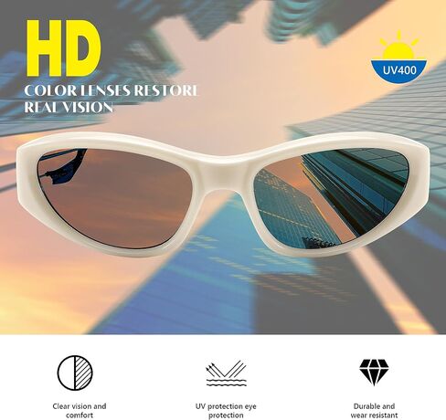 FEISEDY Y2K Wrap Around Fashion Sunglasses for Women Men Trendy Futuristic 2000s Accessories Oval Sunglasses B1088 in Saudi Arabia