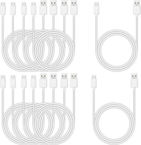 Smays USB C Cable Bulk, 6ft 10-Pack Type C Phone Charger Cord Black in Kuwait