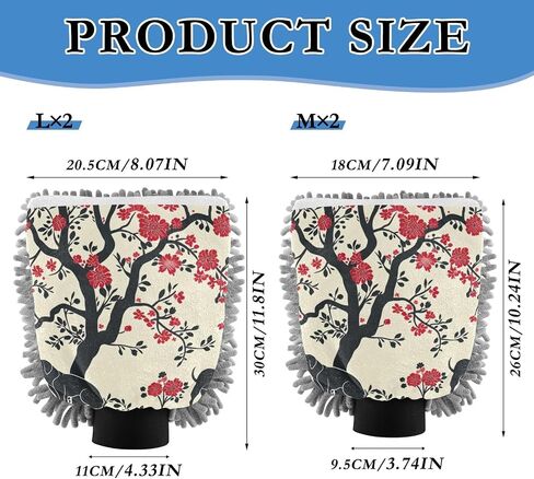 Absorbent Microfiber Car Wash Drying Mitts, 2 Pack, Scratch-Free & Lint-Free, Rich Foam, Highly Absorbent, Double Sided, Wash Mitt Perfect for Car Washing, M, Dog (3) in Saudi Arabia