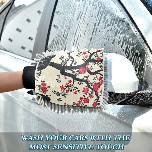Absorbent Microfiber Car Wash Drying Mitts, 2 Pack, Scratch-Free & Lint-Free, Rich Foam, Highly Absorbent, Double Sided, Wash Mitt Perfect for Car Washing, M, Dog (3) in Saudi Arabia