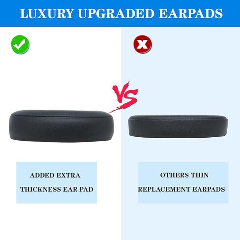 Beats Solo 2/3 Wireless Ear Pads - with Protein Leather and Memory Foam Only for Beats Solo 2.0/3.0 Wireless On-Ear Headphones（Black） in Kuwait