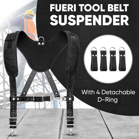 FUERI Tool Belt Suspenders for Men Heavy Duty Bags Construction Carpenter Tools Electricians Framers in Kuwait