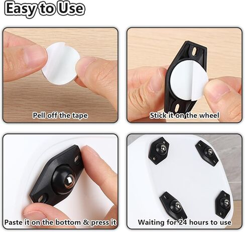 16 Pcs Self Adhesive Caster Wheels Appliance Rollers Appliance Sliders for Kitchen Appliances 360° Swivel Universal Wheel for Trash Can, Air Fryer, Storage Box Small Furniture (White) in Kuwait