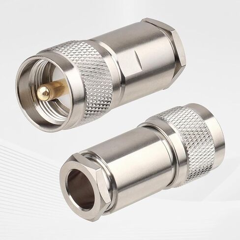 4 Pack PL259 Coax Connectors 50 Ohm PL-259 UHF Male Clamp Connector for LMR400 KMR400 RG8 RG8U RG213 Coaxial Cable in Saudi Arabia