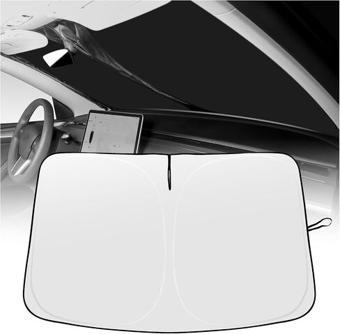Windshield Sunshade for Tesla Model 3 2017-2025, Foldable Full-Cover Front Window Sunshade with Storage Bag, Accessories for Tesla Model 3 Highland Windshied Sun Shade 2025 in Saudi Arabia