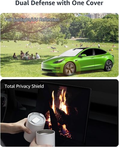 Windshield Sunshade for Tesla Model 3 2017-2025, Foldable Full-Cover Front Window Sunshade with Storage Bag, Accessories for Tesla Model 3 Highland Windshied Sun Shade 2025 in Saudi Arabia