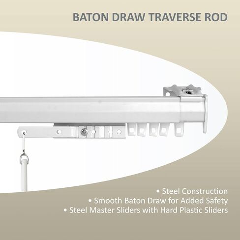 ارسم Baton Rod White Traverse Rod 30-48 Inch in Saudi Arabia