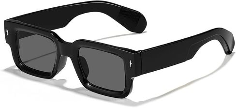IKANOO Square Thick Frame Sunglasses for Women Men Retro Rectangle Sunglasses Trendy Chunky Eyewear Black Shades in Kuwait