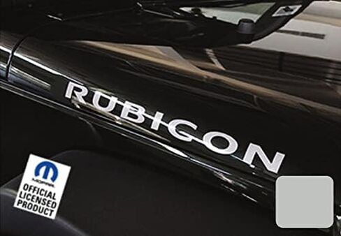 Decal Mods Rubicon Hood Decals Stickers fits Jeep Wrangler Rubicon JK (2007-2018) or TJ (1997-2006) Set of 2 [Metallic Silver] SJ4T6 in Saudi Arabia