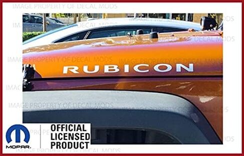 Decal Mods Rubicon Hood Decals Stickers fits Jeep Wrangler Rubicon JK (2007-2018) or TJ (1997-2006) Set of 2 [Metallic Silver] SJ4T6 in Saudi Arabia