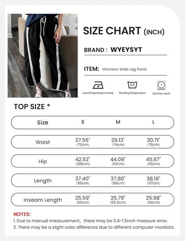 Wyeysyt Womens Wide Leg Pants Baggy Sweatpants Casual Drawstring Elastic Waist Contrast Color Y2K Track Pants in Kuwait