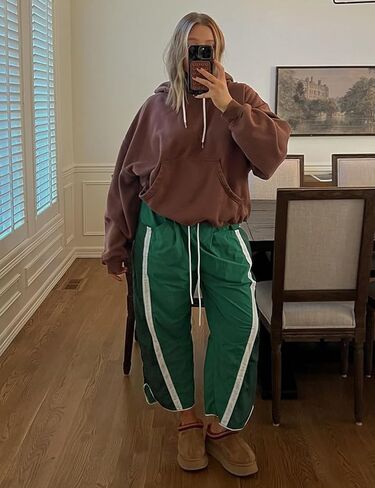 Wyeysyt Womens Wide Leg Pants Baggy Sweatpants Casual Drawstring Elastic Waist Contrast Color Y2K Track Pants in Kuwait