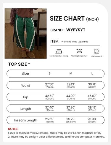 Wyeysyt Womens Wide Leg Pants Baggy Sweatpants Casual Drawstring Elastic Waist Contrast Color Y2K Track Pants in Kuwait