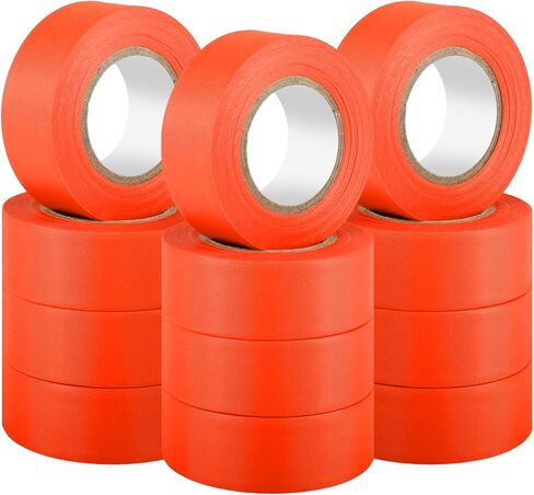 GEYYANG Fluorescent Green Flagging Tape,3.75 Mil Thick,0.7" x 98ft, 6 Rolls,Non-Adhesive Plastic Ribbon,Neon Marking Tape for Survey Boundaries, Trees and Hazardous Areas,Barricade Tape in Kuwait