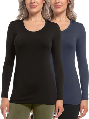 CL convallaria Turtleneck Thermal Underwear Shirts Women Fleece Lined Base Layer Tops Long Sleeve 2 4 Pack in Saudi Arabia
