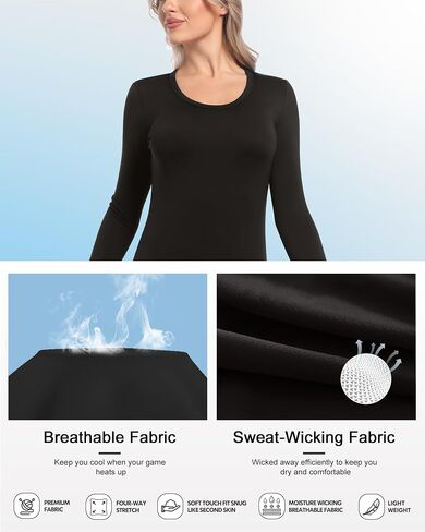 CL convallaria Turtleneck Thermal Underwear Shirts Women Fleece Lined Base Layer Tops Long Sleeve 2 4 Pack in Saudi Arabia