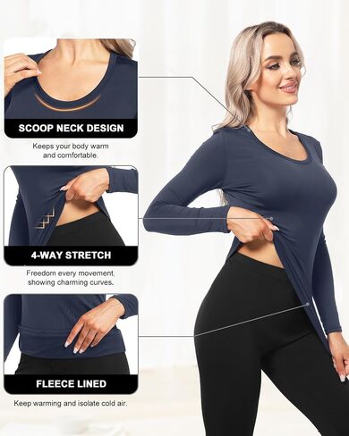 CL convallaria Turtleneck Thermal Underwear Shirts Women Fleece Lined Base Layer Tops Long Sleeve 2 4 Pack in Saudi Arabia