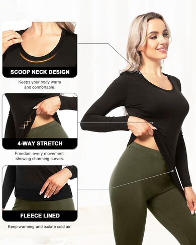 CL convallaria Turtleneck Thermal Underwear Shirts Women Fleece Lined Base Layer Tops Long Sleeve 2 4 Pack in Saudi Arabia