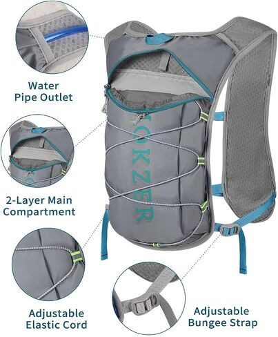 Running Hydration Vest with a 2L Water Bladder, Hydration Pack Lightweight Water Backpack for Running Hiking Cycling Biking Camping Marathon Trail for Men Women in Saudi Arabia