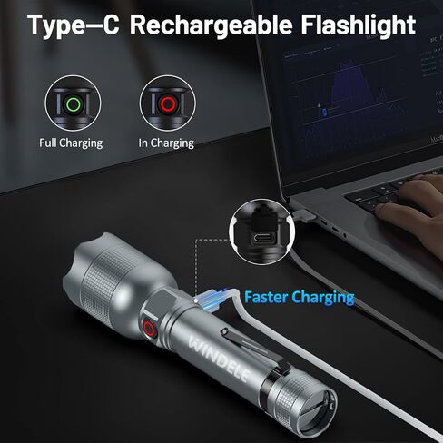 Rechargeable Flashlights High Lumens,Super Bright Powerful Flashlights with 5 Mode,Zoomable,IPX6 Waterproof,Pocket Flashlight for Home,Emergencies,Camping (2 Pack) in Saudi Arabia